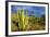 Organ Pipe Cactus NM, Saguaro and Organ Pipe Cactus to the Ajo Mts-Richard Wright-Framed Photographic Print