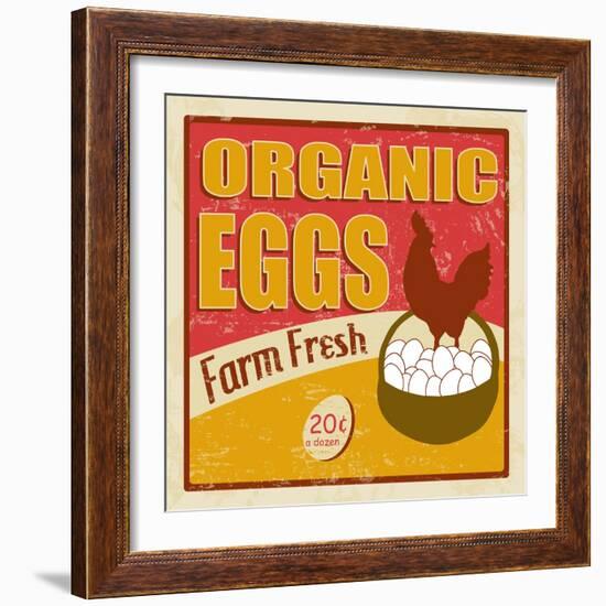 Organic Eggs Vintage Poster-radubalint-Framed Art Print