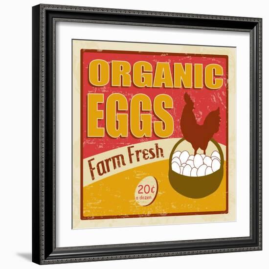 Organic Eggs Vintage Poster-radubalint-Framed Art Print