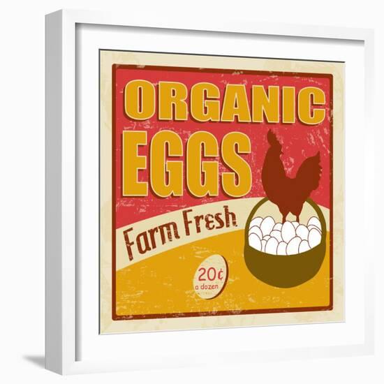 Organic Eggs Vintage Poster-radubalint-Framed Premium Giclee Print