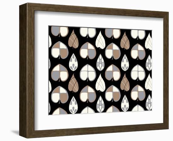 Organic Leaves Blk-Joanne Paynter Design-Framed Giclee Print