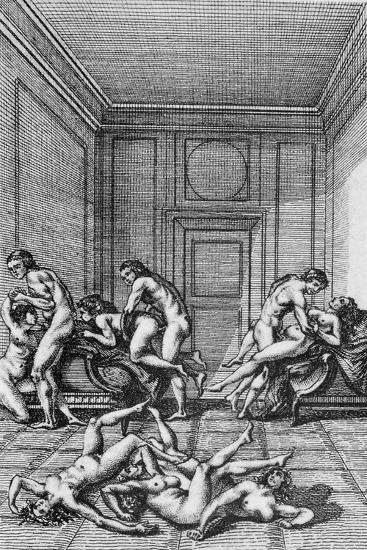 Orgy, Illustration from Histoire de Juliette by the Marquis de ...