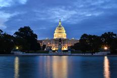 Washington Dc, Capitol Building in a Cloudy Sunrise with Mirror Reflection-Orhan-Photographic Print