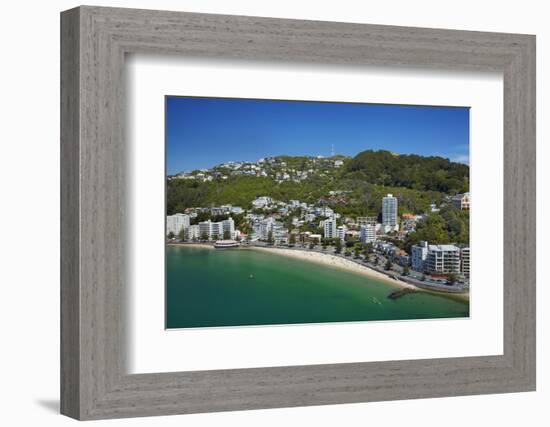 Oriental Bay, and Mt Victoria, Wellington, North Island, New Zealand-David Wall-Framed Photographic Print