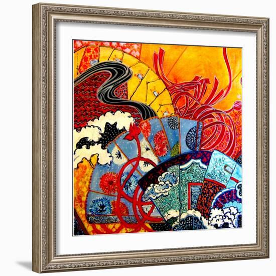 Oriental Fans-Linda Arthurs-Framed Giclee Print