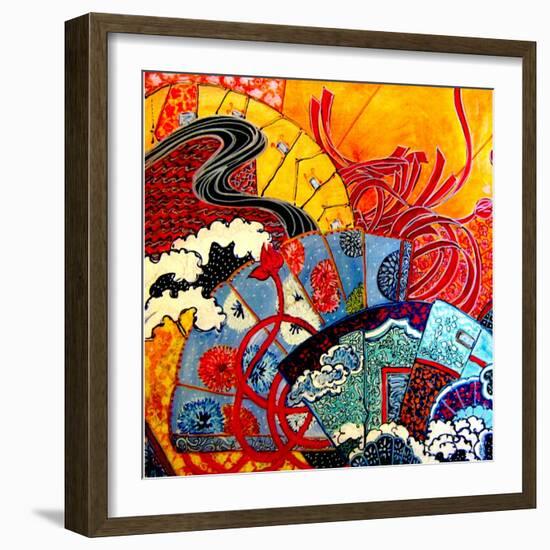 Oriental Fans-Linda Arthurs-Framed Giclee Print