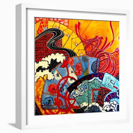 Oriental Fans-Linda Arthurs-Framed Giclee Print