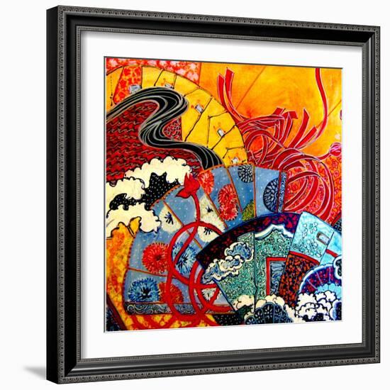 Oriental Fans-Linda Arthurs-Framed Giclee Print