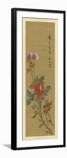 Oriental Floral Scroll I-null-Framed Art Print