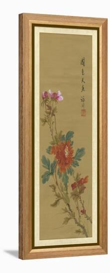 Oriental Floral Scroll I-null-Framed Stretched Canvas