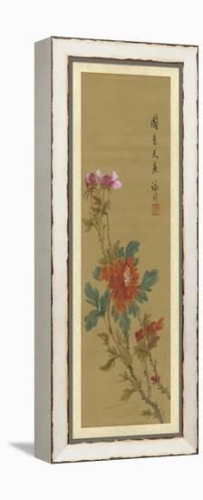 Oriental Floral Scroll I-null-Framed Stretched Canvas