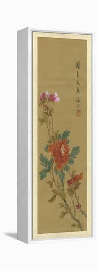 Oriental Floral Scroll I-null-Framed Stretched Canvas