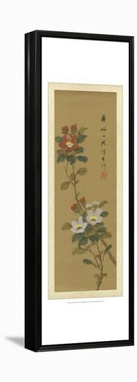 Oriental Floral Scroll V-null-Framed Stretched Canvas