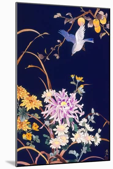 Oriental Flowers and Bird-Haruyo Morita-Mounted Art Print