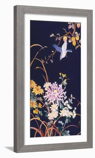 Oriental Flowers & Bird-Haruyo Morita-Framed Giclee Print