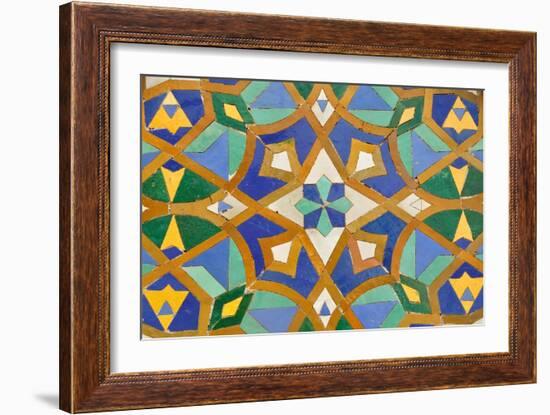 Oriental Mosaic In Casablanca-p.lange-Framed Art Print