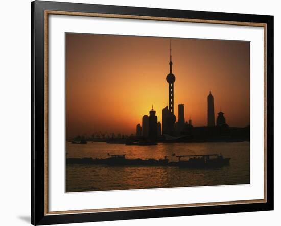 Oriental Pearl TV Tower and High Rises, Shanghai, China-Keren Su-Framed Photographic Print