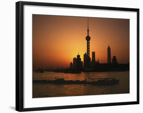 Oriental Pearl TV Tower and High Rises, Shanghai, China-Keren Su-Framed Photographic Print