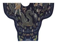 Embroidered Silk Robe with Blue Dragons-Oriental School -Premium Giclee Print