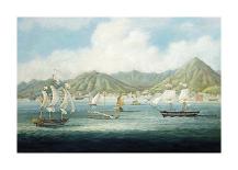 Boats in Victoria Harbour-Oriental School-Framed Premium Giclee Print