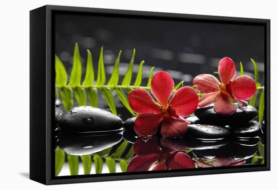 Oriental Spa with Orchid with Candle and Pebbles-crystalfoto-Framed Premier Image Canvas