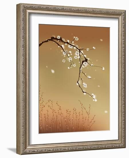 Oriental Style Painting, Plum Blossom-ori-artiste-Framed Art Print