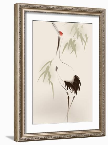 Oriental Style Painting, Red-Crowned Crane-ori-artiste-Framed Art Print