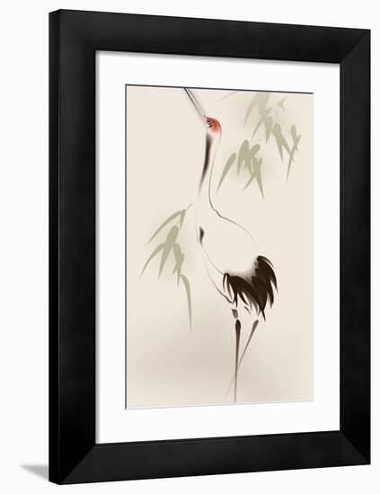 Oriental Style Painting, Red-Crowned Crane-ori-artiste-Framed Art Print