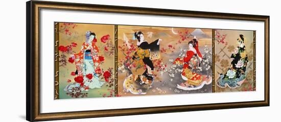 Oriental Triptych-Haruyo Morita-Framed Art Print