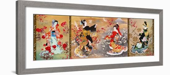 Oriental Triptych-Haruyo Morita-Framed Art Print