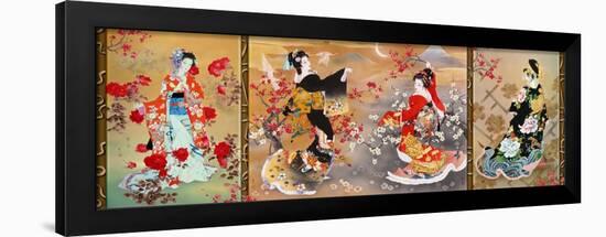 Oriental Triptych-Haruyo Morita-Framed Art Print