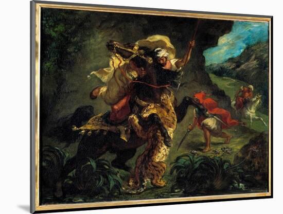 Orientalism: “” the Tiger Hunt”” Painting by Eugene Delacroix (1798-1863) 1854 Sun. 0,73X0,92 M Par-Ferdinand Victor Eugene Delacroix-Mounted Giclee Print