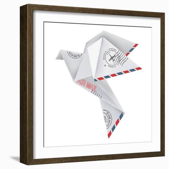 Origami Pigeon-jiris-Framed Art Print