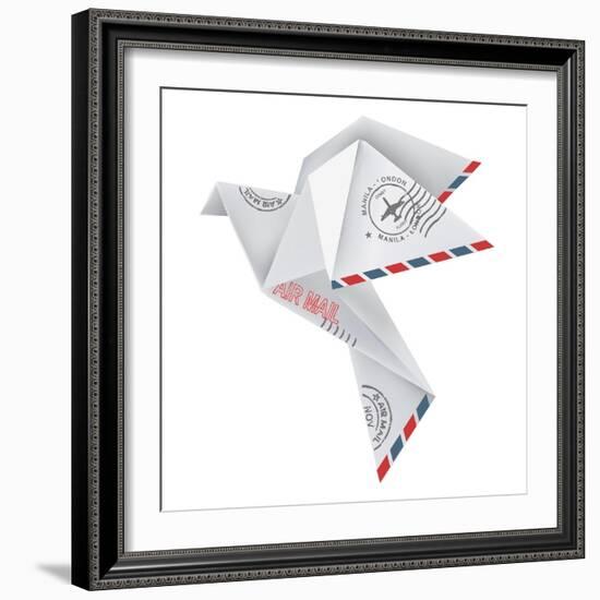 Origami Pigeon-jiris-Framed Art Print