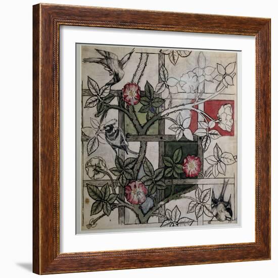 Original Artwork for 'Trellis' Wallpaper Design, 1862 (W/C on Paper)-William Morris-Framed Premium Giclee Print