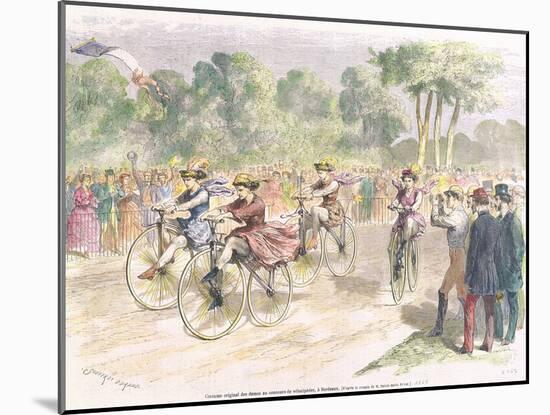 Original Costumes for the Velocipede Race in Bordeaux, 1868-Godefroy Durand-Mounted Giclee Print