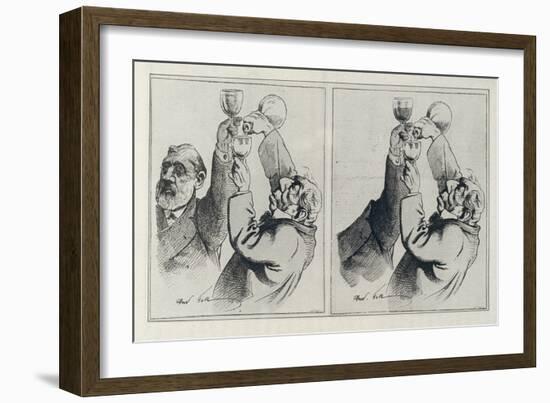 Original Drawing, and Drawing Published in 'L'Eclipse', 17 August 1873-Andre Gill-Framed Giclee Print