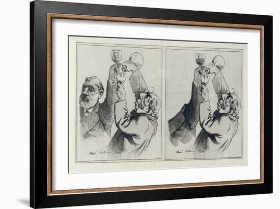 Original Drawing, and Drawing Published in 'L'Eclipse', 17 August 1873-Andre Gill-Framed Giclee Print