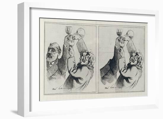 Original Drawing, and Drawing Published in 'L'Eclipse', 17 August 1873-Andre Gill-Framed Giclee Print