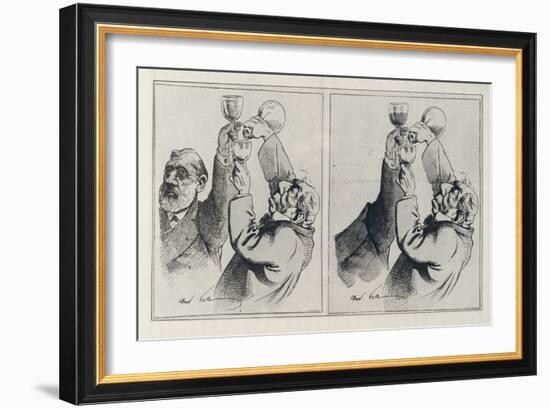 Original Drawing, and Drawing Published in 'L'Eclipse', 17 August 1873-Andre Gill-Framed Giclee Print