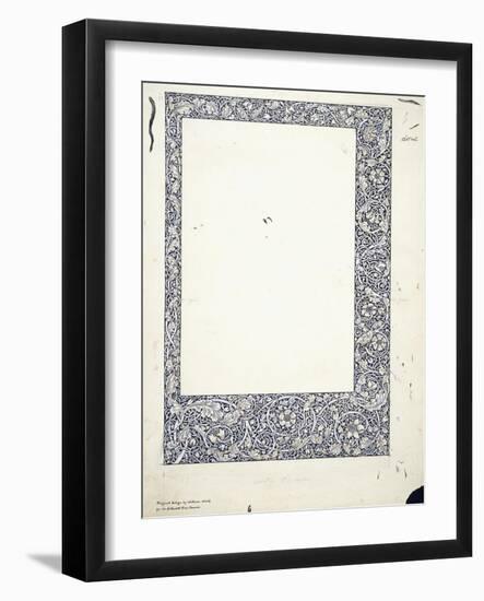 Original Drawing for a Full-Page Border-William Morris-Framed Giclee Print