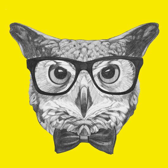 Original Drawing Of Owl With Glasses And Bow Tie Isolated On Colored Background Art Print By Victoria_novak Art Com Original Drawing Of Owl With Glasses And Bow Tie Isolated On Colored Background Art Print By Victoria_novak Art Com