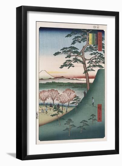 Original Fuji, Meguro', from the Series 'One Hundred Views of Famous Places in Edo'-Ando Hiroshige-Framed Giclee Print