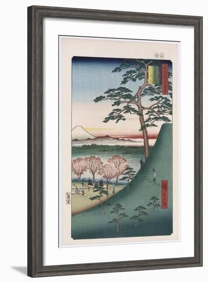 Original Fuji, Meguro', from the Series 'One Hundred Views of Famous Places in Edo'-Utagawa Hiroshige-Framed Giclee Print