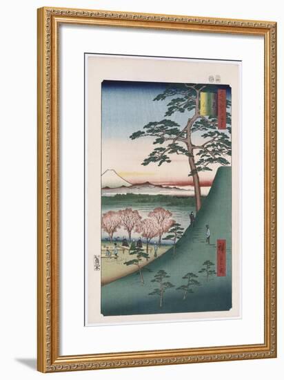 Original Fuji, Meguro', from the Series 'One Hundred Views of Famous Places in Edo'-Utagawa Hiroshige-Framed Giclee Print