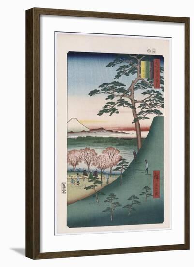 Original Fuji, Meguro', from the Series 'One Hundred Views of Famous Places in Edo'-Utagawa Hiroshige-Framed Giclee Print