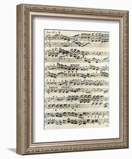 Original Manuscript of Bach's Eighth Invention-null-Framed Giclee Print