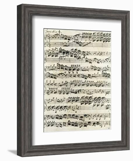 Original Manuscript of Bach's Eighth Invention-null-Framed Giclee Print