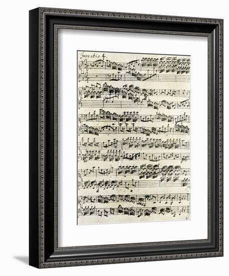 Original Manuscript of Bach's Eighth Invention-null-Framed Giclee Print