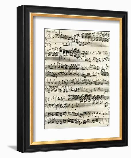Original Manuscript of Bach's Eighth Invention-null-Framed Giclee Print